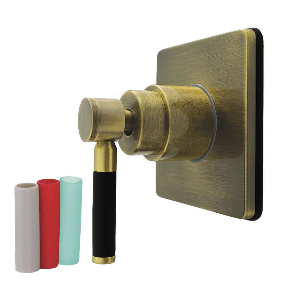 Kingston Brass Kaiser 3/4 in. Single-Handle 1-Hole Wall Mount 6-Way Diverter Valve with Trim Kit in Antique Brass (1)