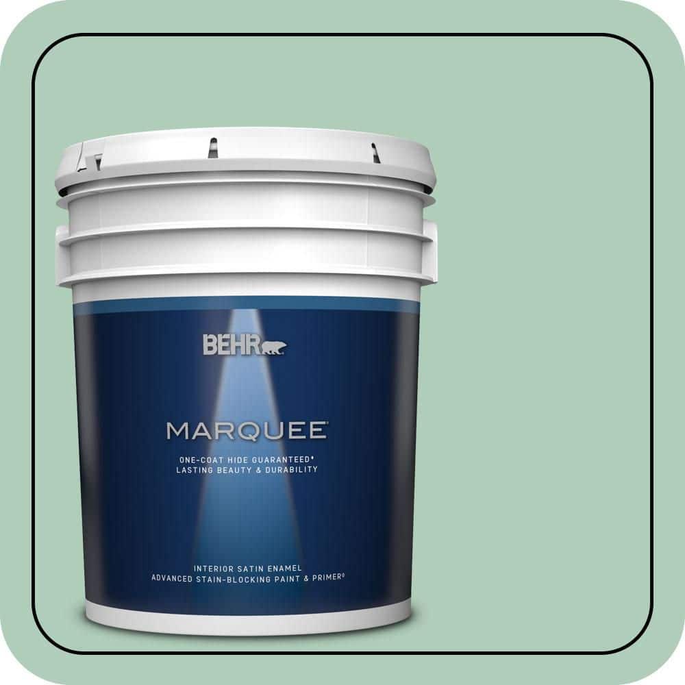 BEHR MARQUEE 5 gal. #T13-12 Jazzy Jade Satin Enamel Interior Paint & Primer