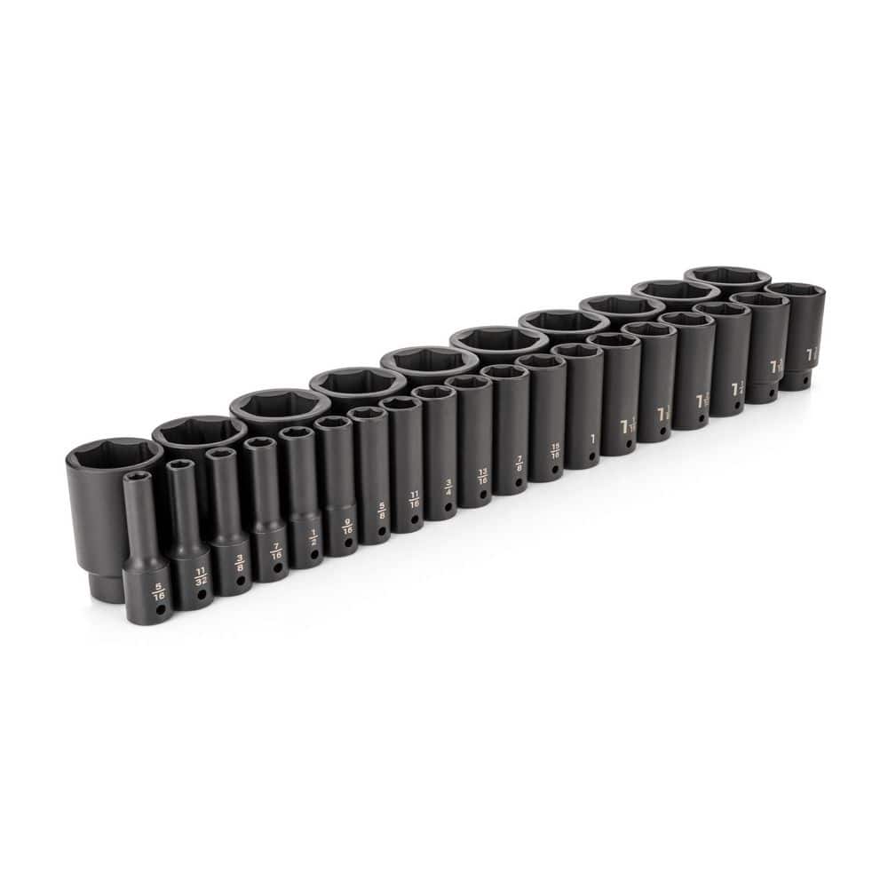 TEKTON 1/2 in. Drive Deep 6-Point Impact Socket Set, 29-Piece (5/16-2 in.) (1)