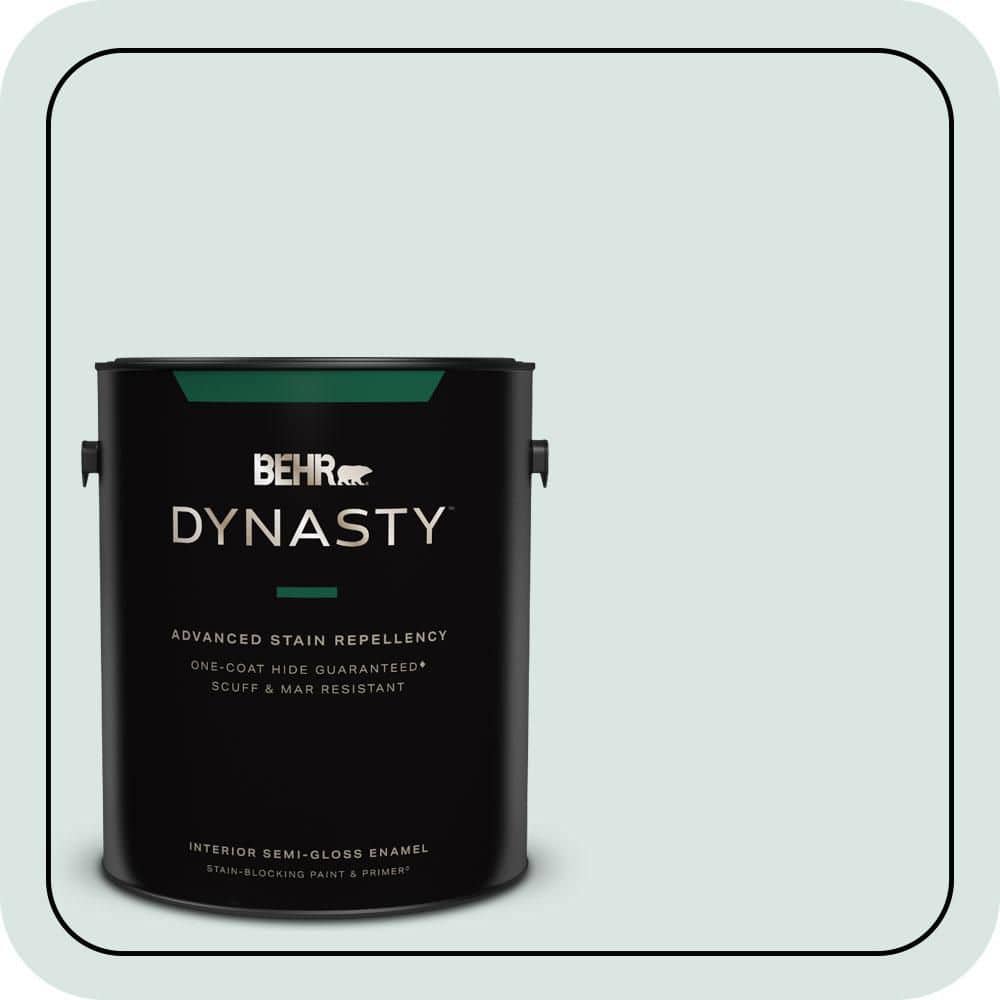 BEHR DYNASTY 1 gal. #MQ3-51 Crystalline Falls One-Coat Hide Semi-Gloss Enamel Interior Stain-Blocking Paint & Primer
