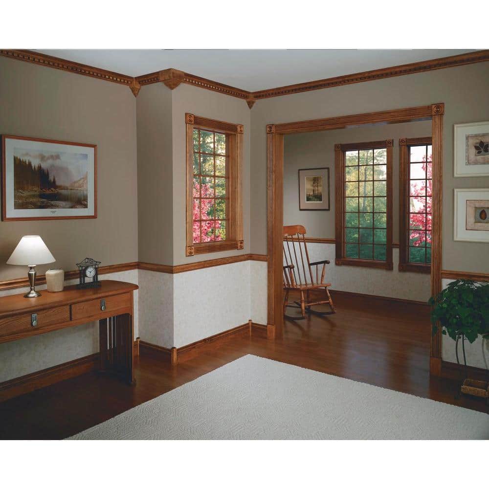 HOUSE OF FARA 3/4 in. D x3-5/8 in. W x 48 in. L Unfinished Basswood Wood Dentil Crown Moulding (2)