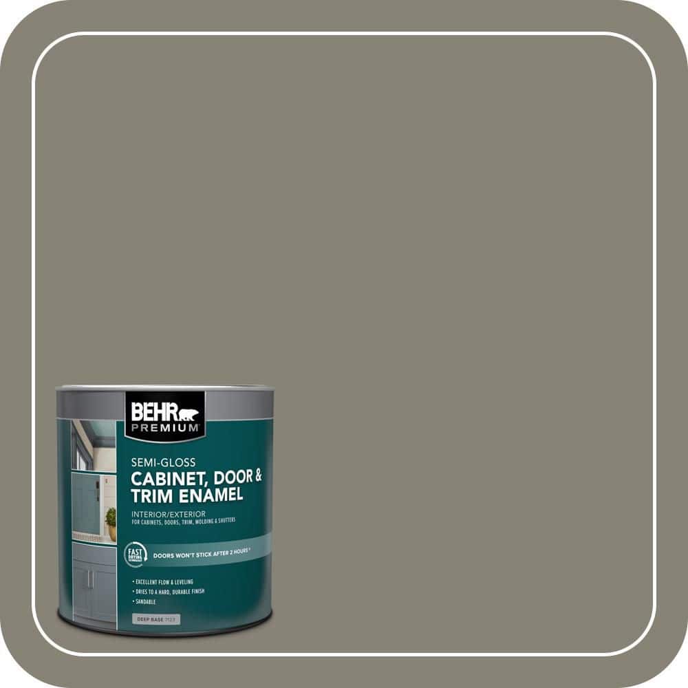 BEHR PREMIUM 1 qt. #SC-144 Gray Seas Semi-Gloss Enamel Interior/Exterior Cabinet, Door & Trim Paint