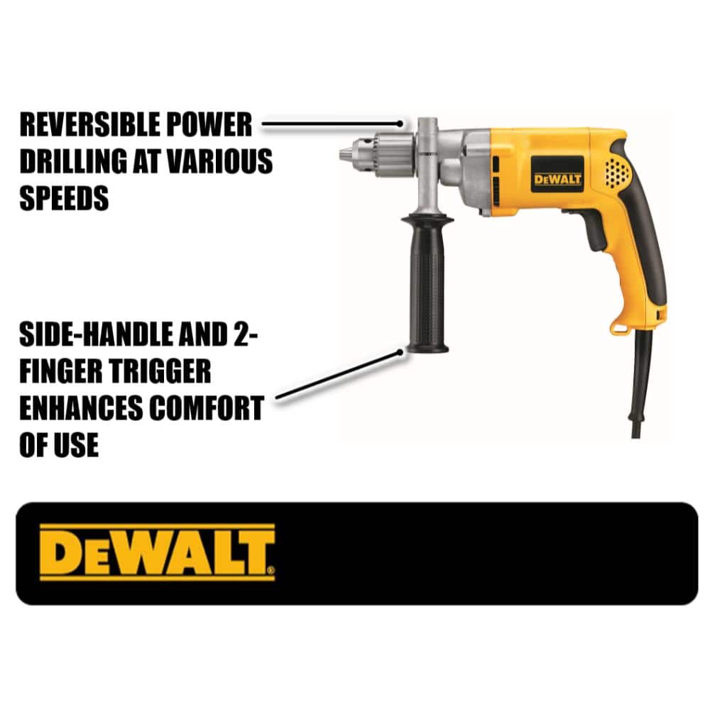 DEWALT 7.8 Amp Corded 1/2 in. Variable Speed Reversing Drill (3)