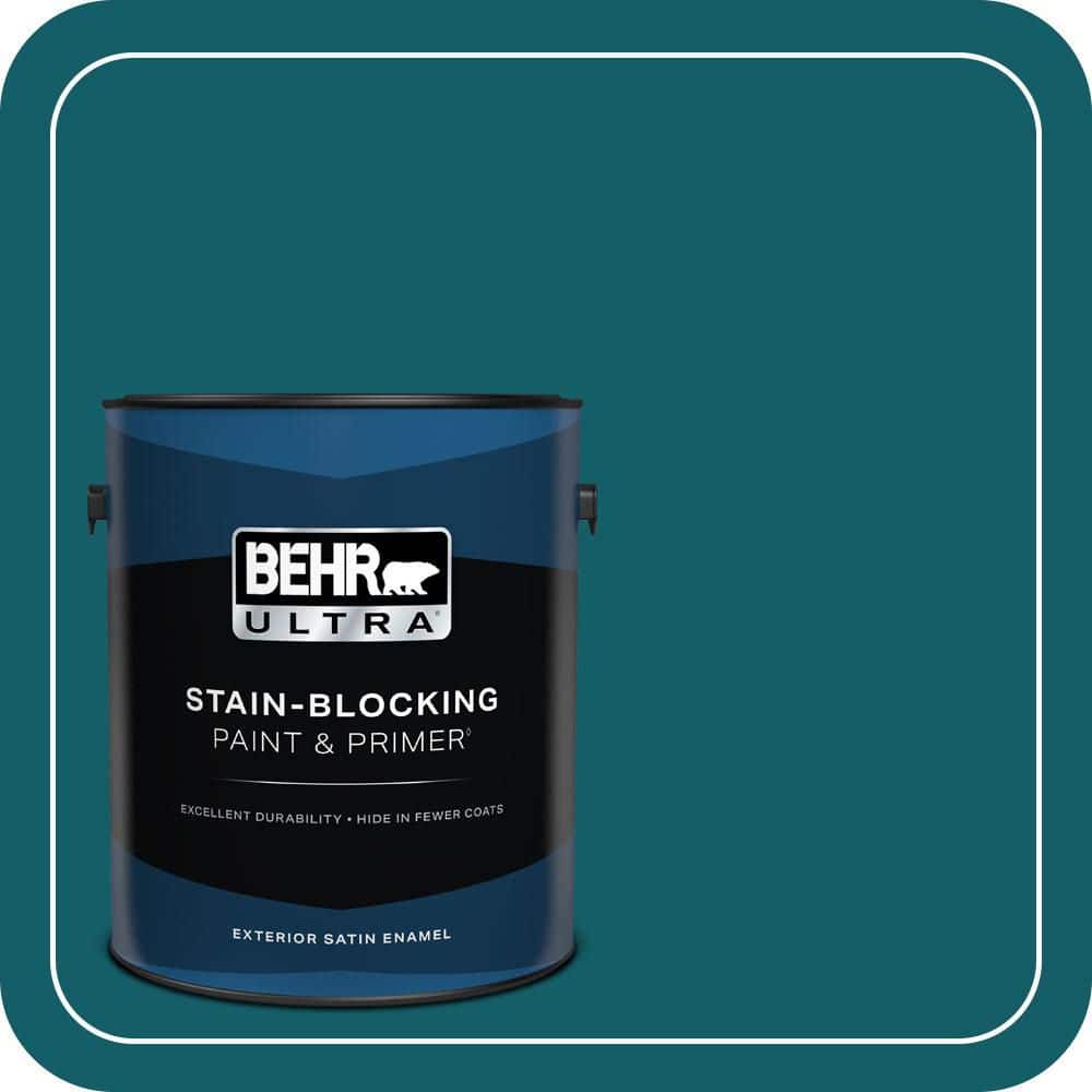 BEHR ULTRA 1 gal. #S-H-530 Tropical Skies Satin Enamel Exterior Paint & Primer