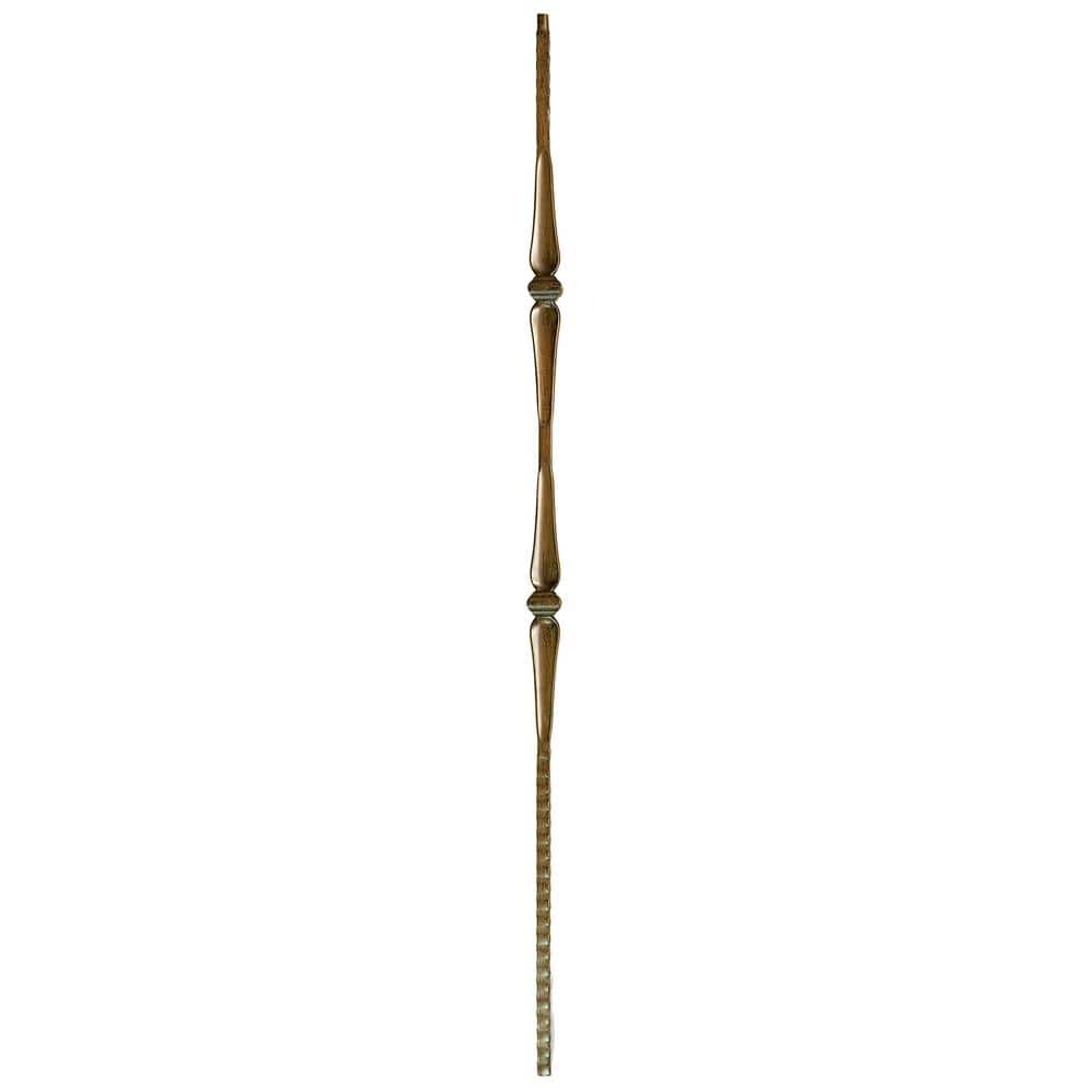 WM Coffman 44 in. x 9/16 in. Oil Rubbed Bronze Gothic Spoons with Double Knuckle Hollow Iron Baluster