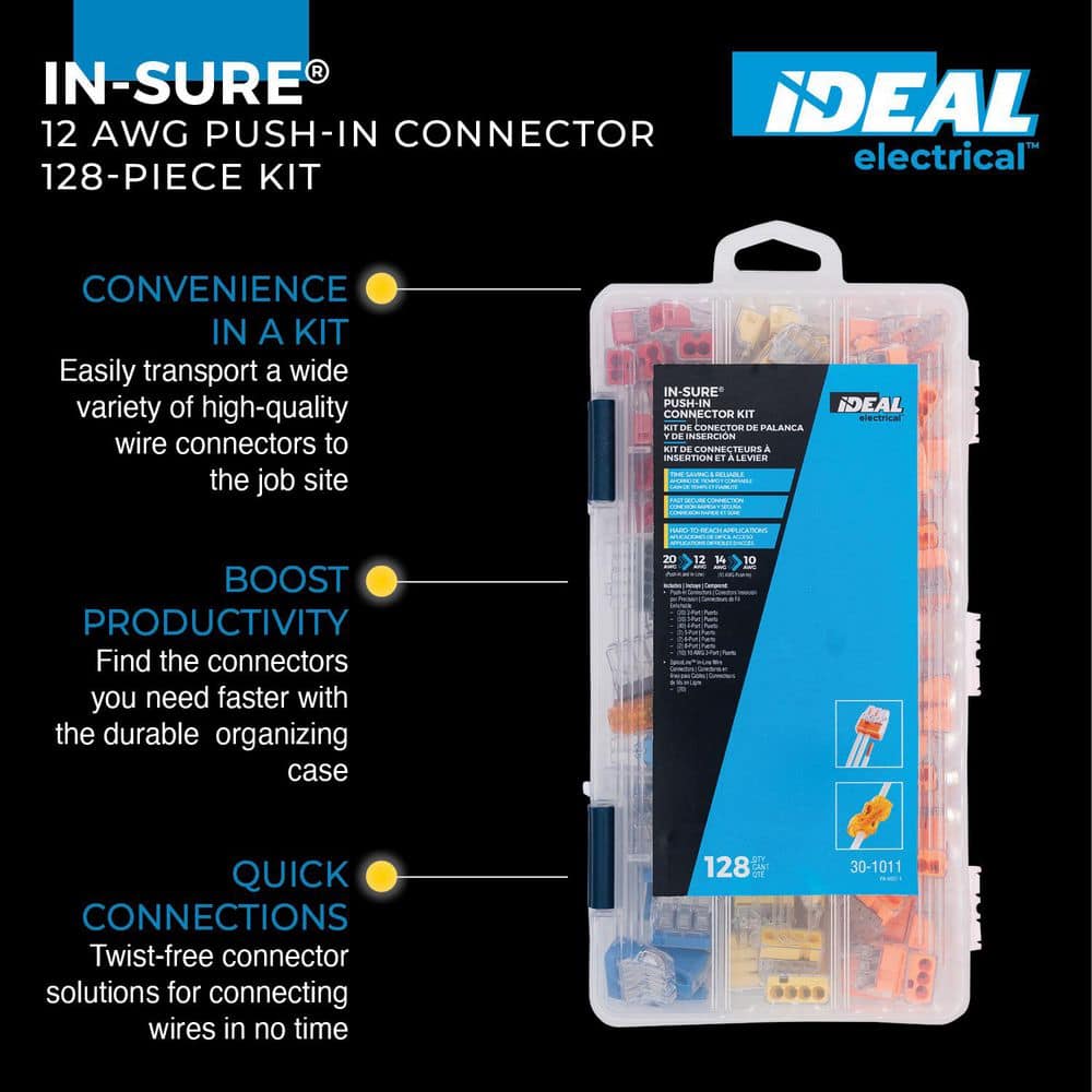 IDEAL In-Sure 12 AWG Push-In Connector Kit, 128-Pack (2)
