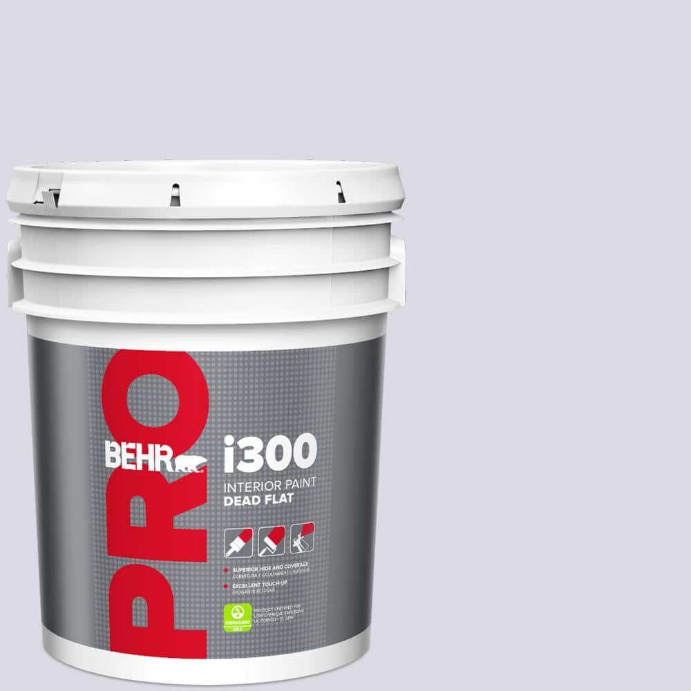 BEHR PRO 5 gal. #S570-1 Misty Lavender Dead Flat Interior Paint