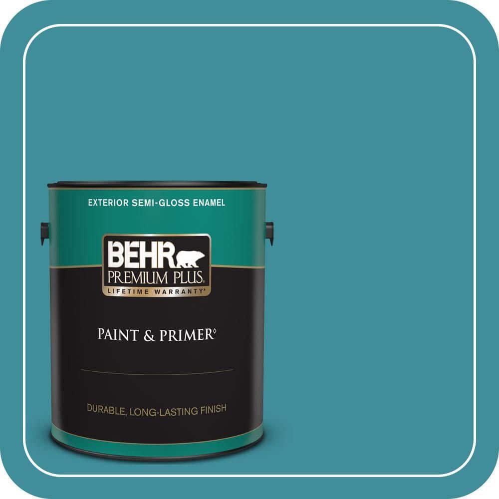 BEHR PREMIUM PLUS 1 gal. #MQ6-34 Prophetic Sea Semi-Gloss Enamel Exterior Paint & Primer