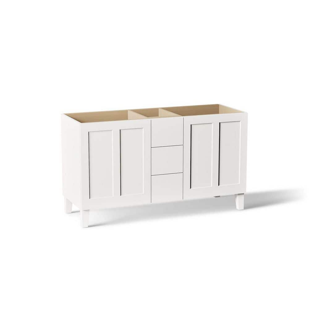 KOHLER Poplin 60 in. W x 22 in. D x 35 in. H Bathroom Vanity Cabinet without Top in Linen White (2)