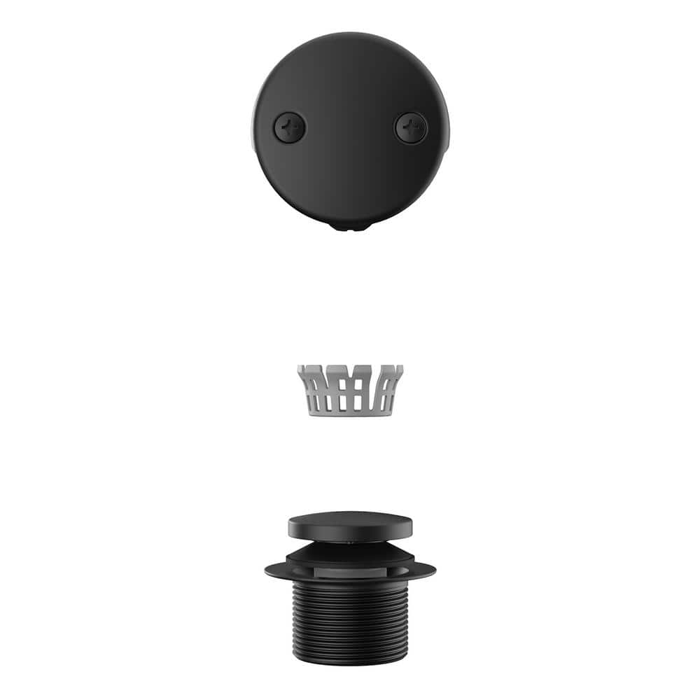 PF WaterWorks Toe Touch Tub Drain Trim Kit Matte Black (1)
