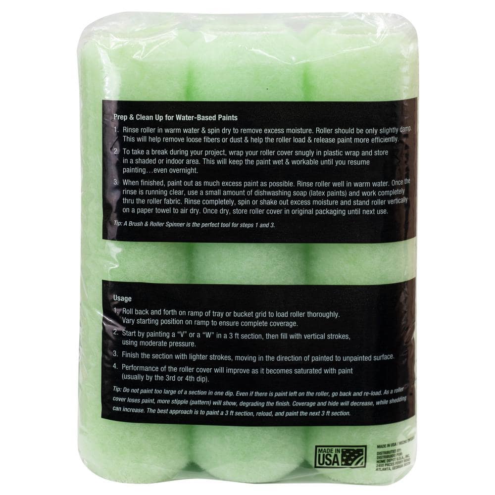 PRIVATE BRAND UNBRANDED Economy 9 in. x 3/8 in. Knit Paint Roller Cover (6-Pack) (4)