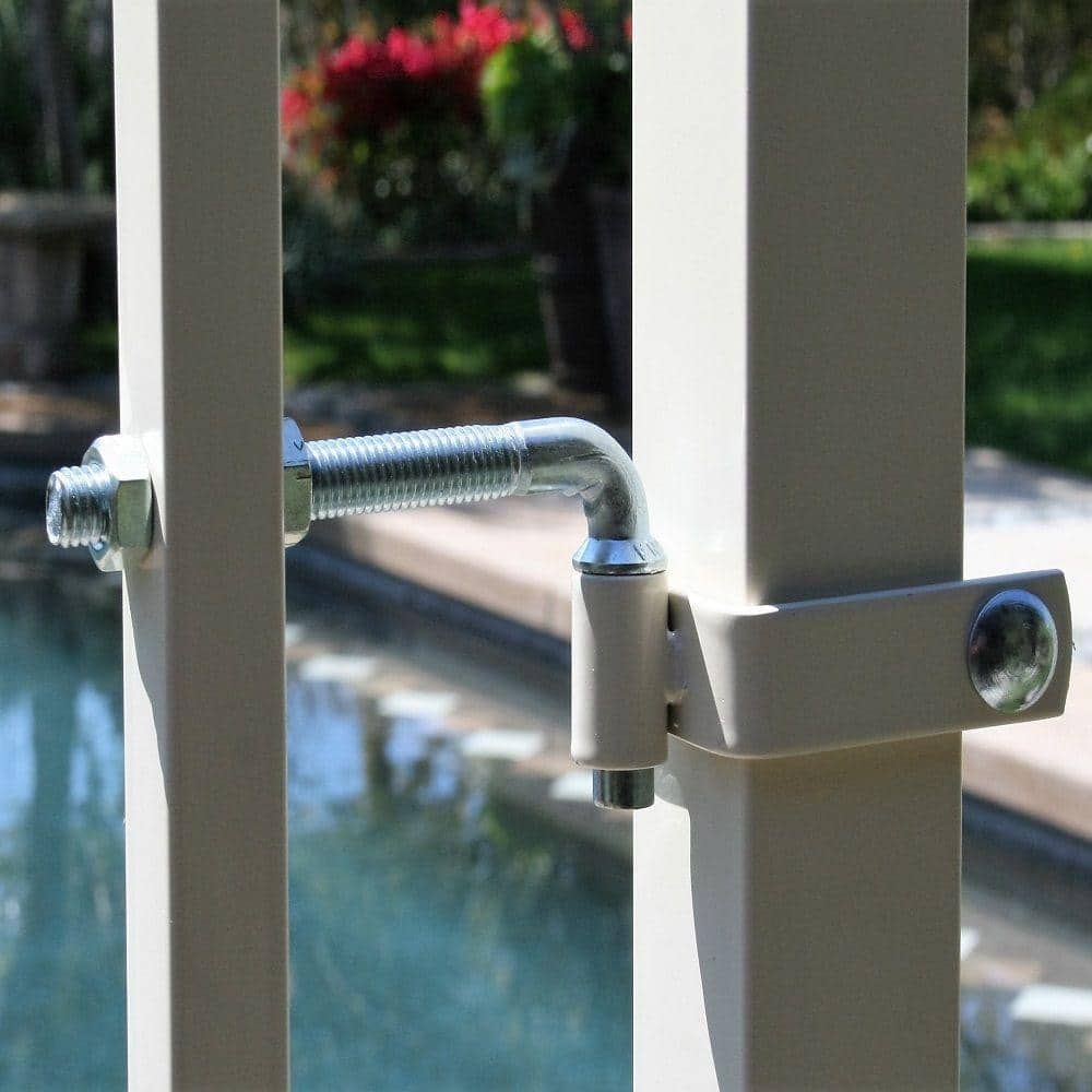 US Door and Fence White Steel Flat Wall Fence Gate Hardware Kit (2)
