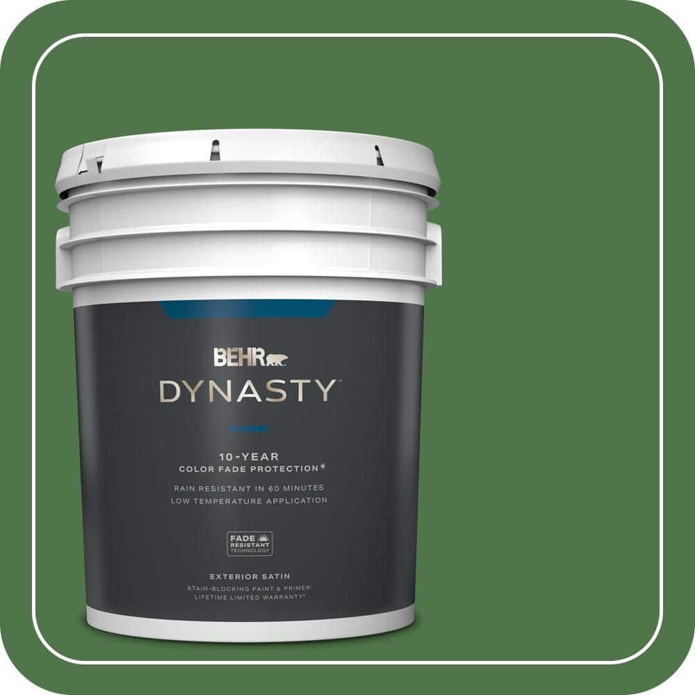 BEHR DYNASTY 5 gal. #MQ4-49 Emerald Forest Satin Enamel Exterior Stain-Blocking Paint & Primer