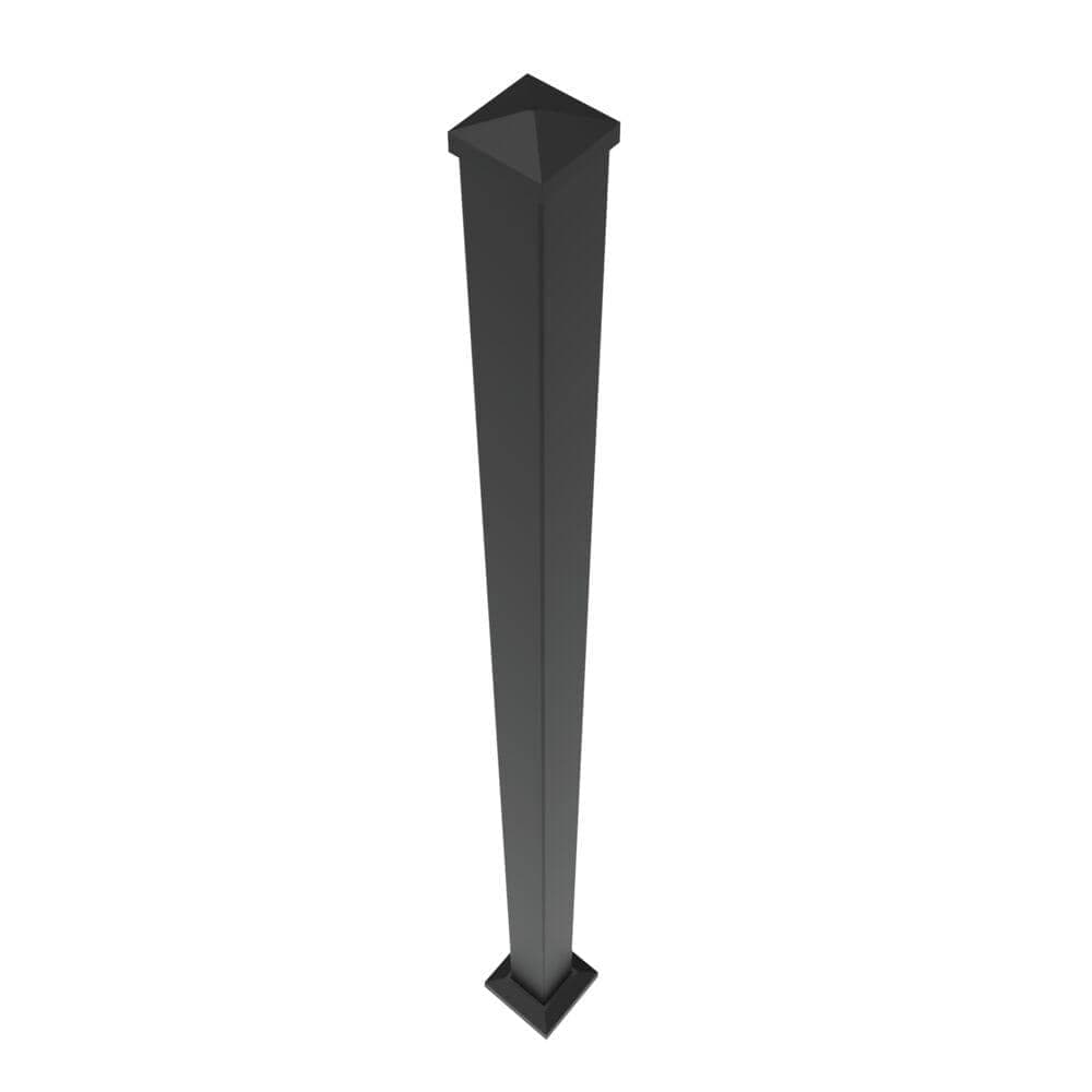 Barrette Outdoor Living VersaRail 2.5 in. x 2.5 in. x 60 in. Matte Black Heavy-Duty Aluminum Deck Post with Trim