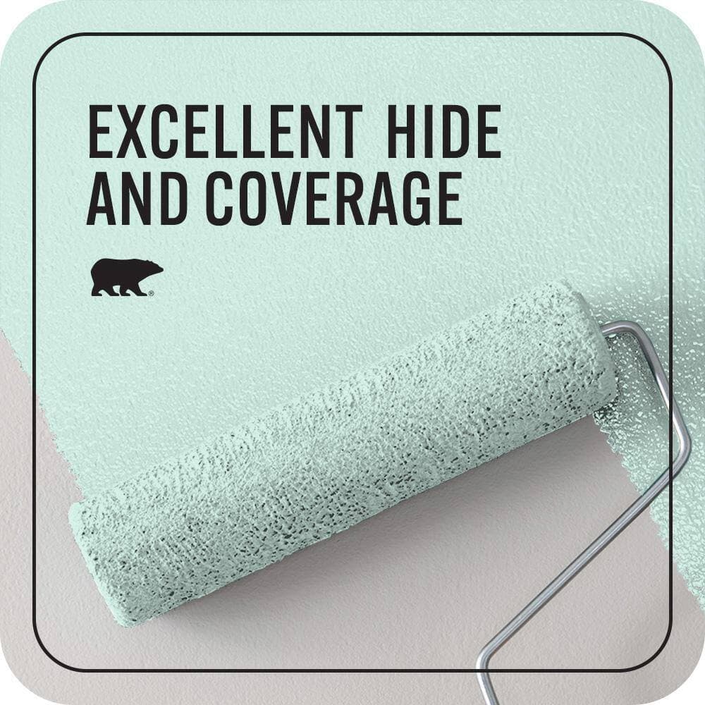 BEHR PREMIUM PLUS 1 qt. #P440-1 Shimmering Pool Flat EcoMix Plant-Based Interior Paint & Primer (2)