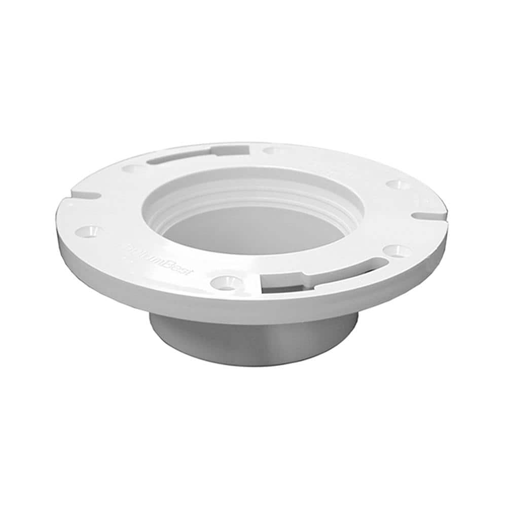 JONES STEPHENS 7 in. O.D. Plumbfit PVC Water Closet (Toilet) Flange Less Knockout, Fits Inside 3 in. Schedule 40 DWV Pipe