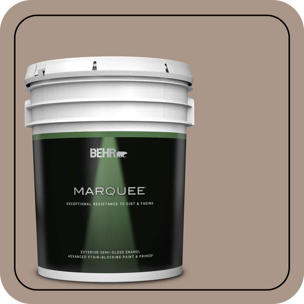 BEHR MARQUEE 5 gal. #N230-4 Chic Taupe Semi-Gloss Enamel Exterior Paint & Primer