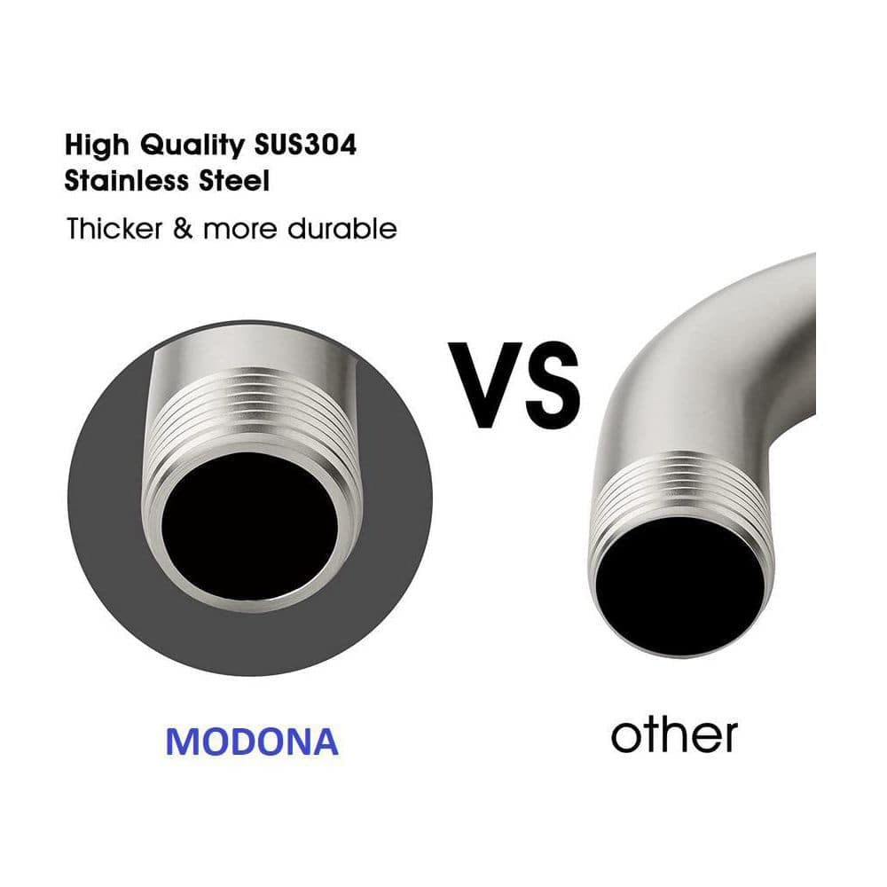 MODONA Gooseneck Square Rain Shower Arm with Flange (4)