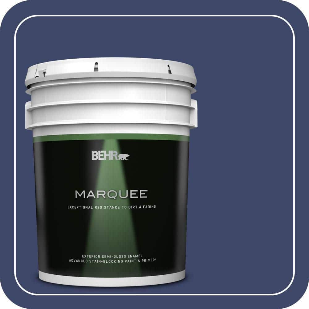 BEHR MARQUEE 5 gal. #S-H-620 Midnight Sky Semi-Gloss Enamel Exterior Paint & Primer