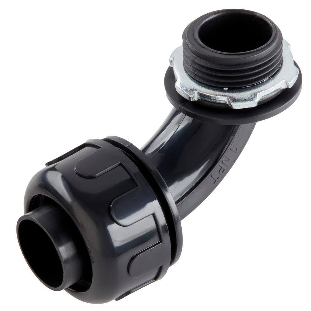HYDROMAXX (2-Pack) 1-1/2 in. Dia. Black Liquid Tight Non Metallic Electrical PVC Conduit Elbow Fitting Connector (1)