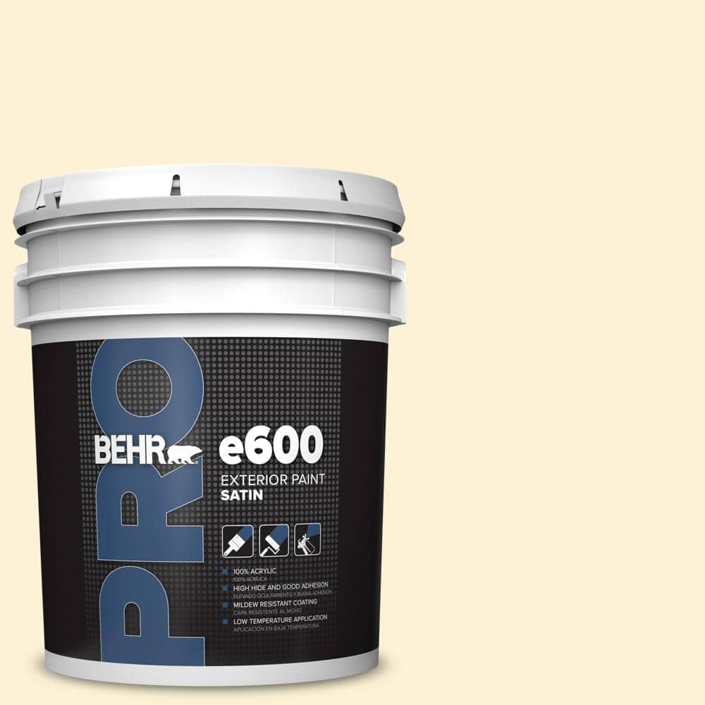 BEHR PRO 5 gal. #390C-1 Capri Cream Satin Exterior Paint