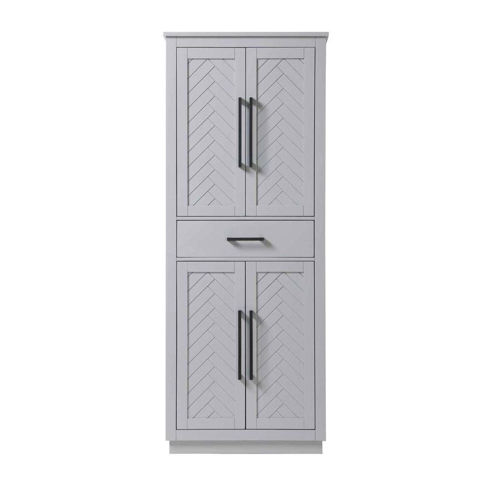 TIMELESS HOME 18 in. W x 72 in. D x in. H Gray Freestanding Linen Cabinet (1)