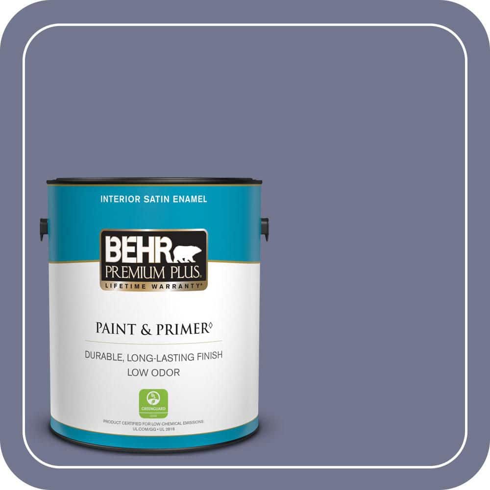 BEHR PREMIUM PLUS 1 gal. #MQ5-07 Little Theater Satin Enamel Low Odor Interior Paint & Primer