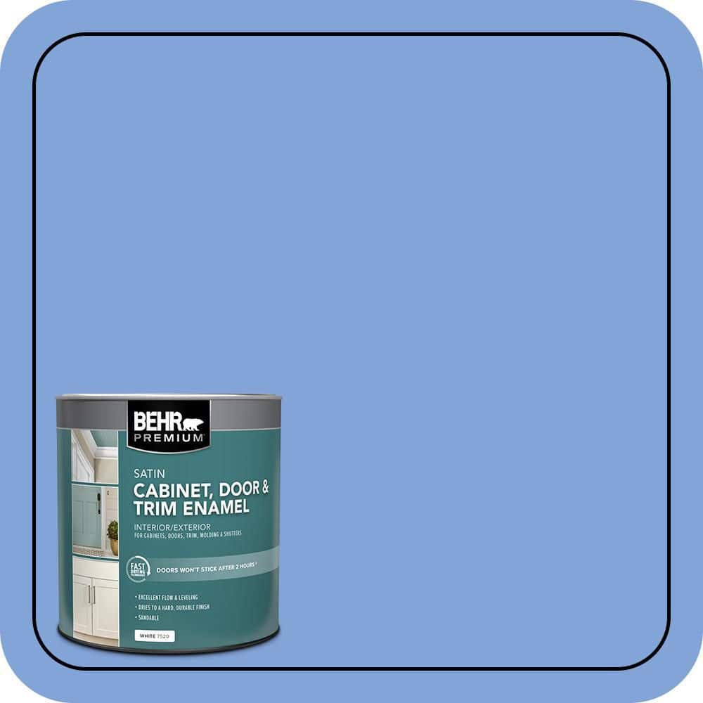 BEHR PREMIUM 1 qt. #P530-4 Periwinkle Satin Enamel Interior/Exterior Cabinet, Door & Trim Paint