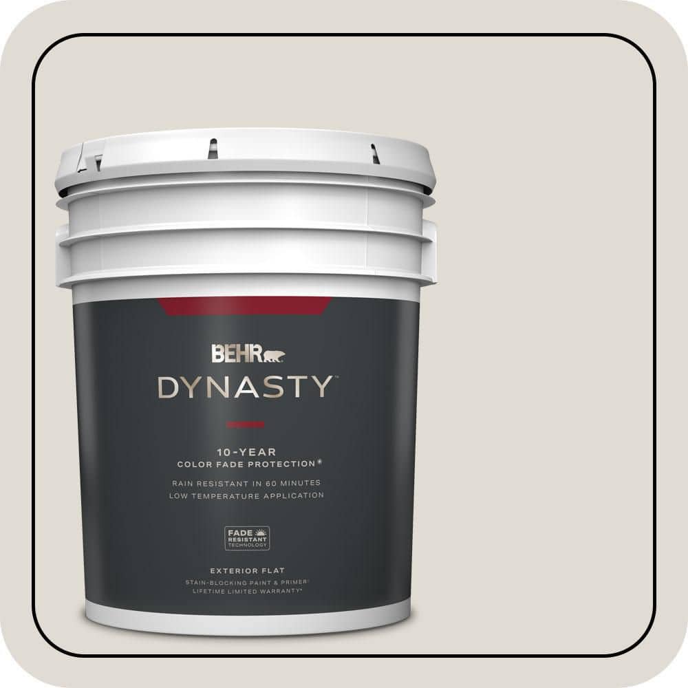 BEHR DYNASTY 5 gal. #T13-2 Empire Porcelain Flat Exterior Stain-Blocking Paint & Primer