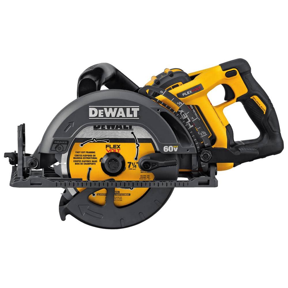 DEWALT FLEXVOLT 60V MAX Cordless Brushless 7-1/4 in. Wormdrive Style Circular Saw and (2) FLEXVOLT 6.0Ah Batteries (3)