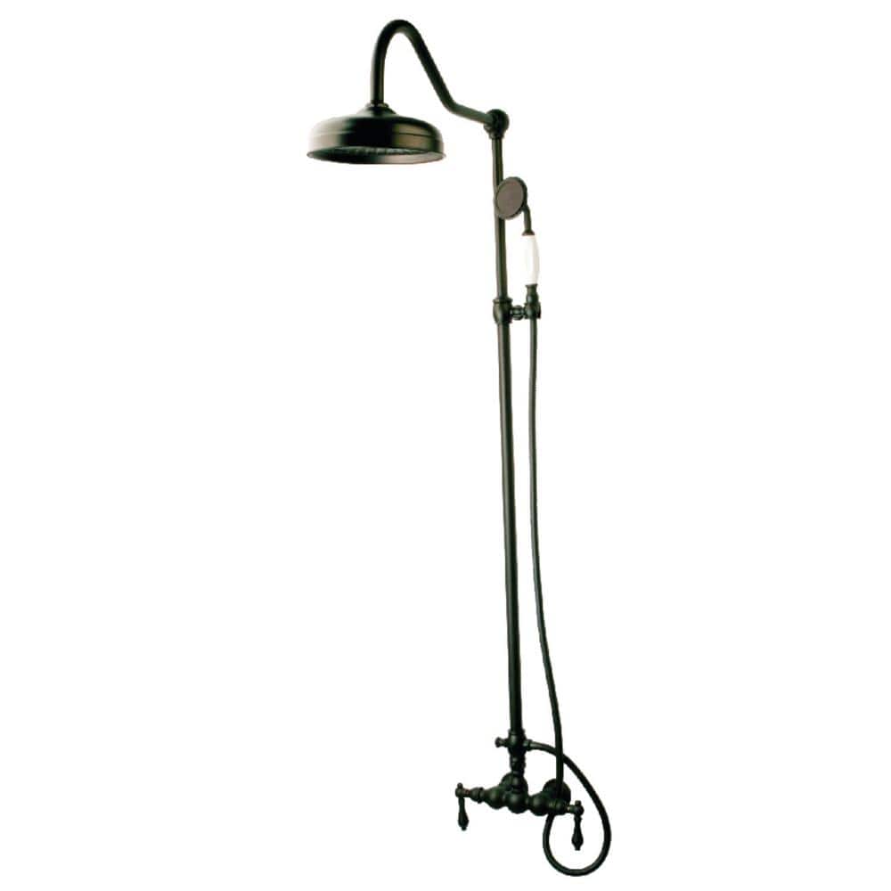 Kingston Brass 2-Handle 1-Spray Shower Claw Foot Tub Faucet with Hand Shower in Oil Rubbed Bronze (Valve Included) (1)