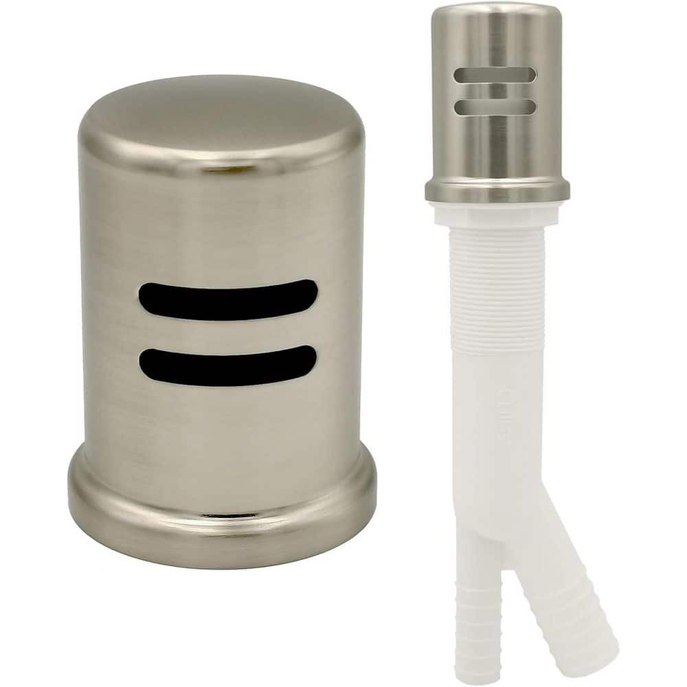 Helhom 1-Pack Universal Dishwasher Air Gap Kit with Solid Brass Cap, Replacement Air Gap Cover and Escutcheon, Satin Nickel