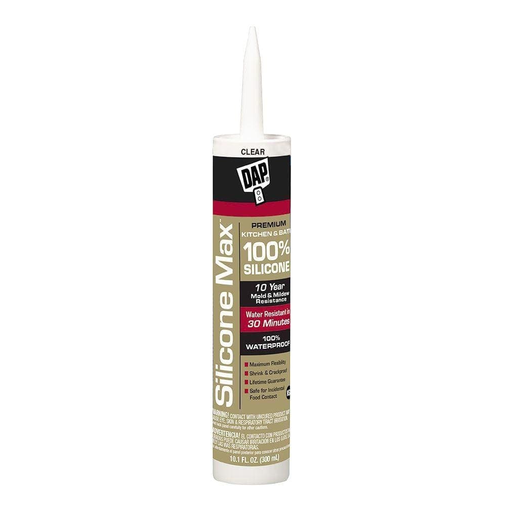 DAP Silicone Max 10.1 oz. Clear Premium Kitchen and Bath Silicone Sealant