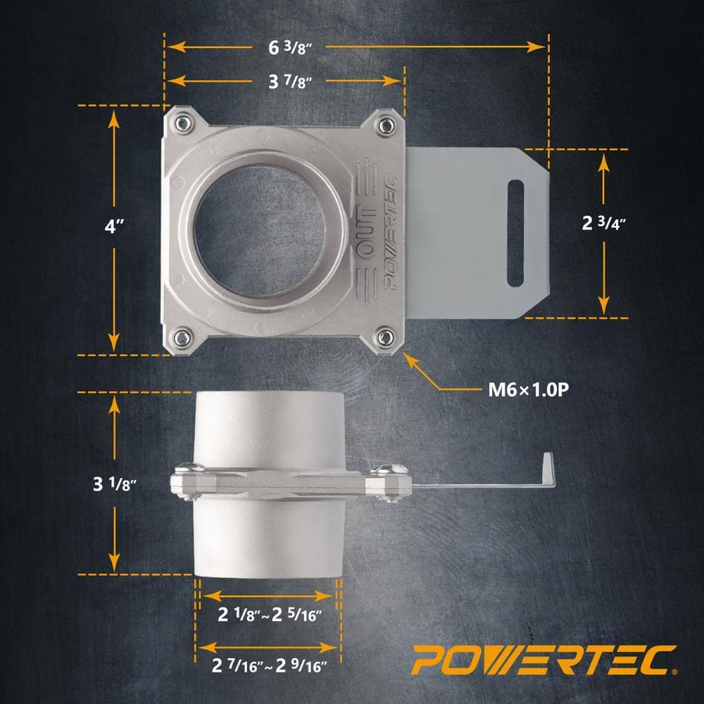 ‎POWERTEC 2-1/2 in. Aluminum Blast Gate with Anti Clog and Air Leak Seal for Dust Collection (6-Pack) (3)