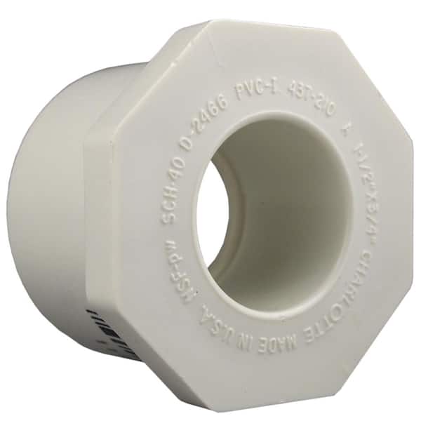 Charlotte Pipe 1-1/2 in. x 1-1/4 in. PVC Schedule 40 Spigot x S Reducer Bushing Fitting (2)