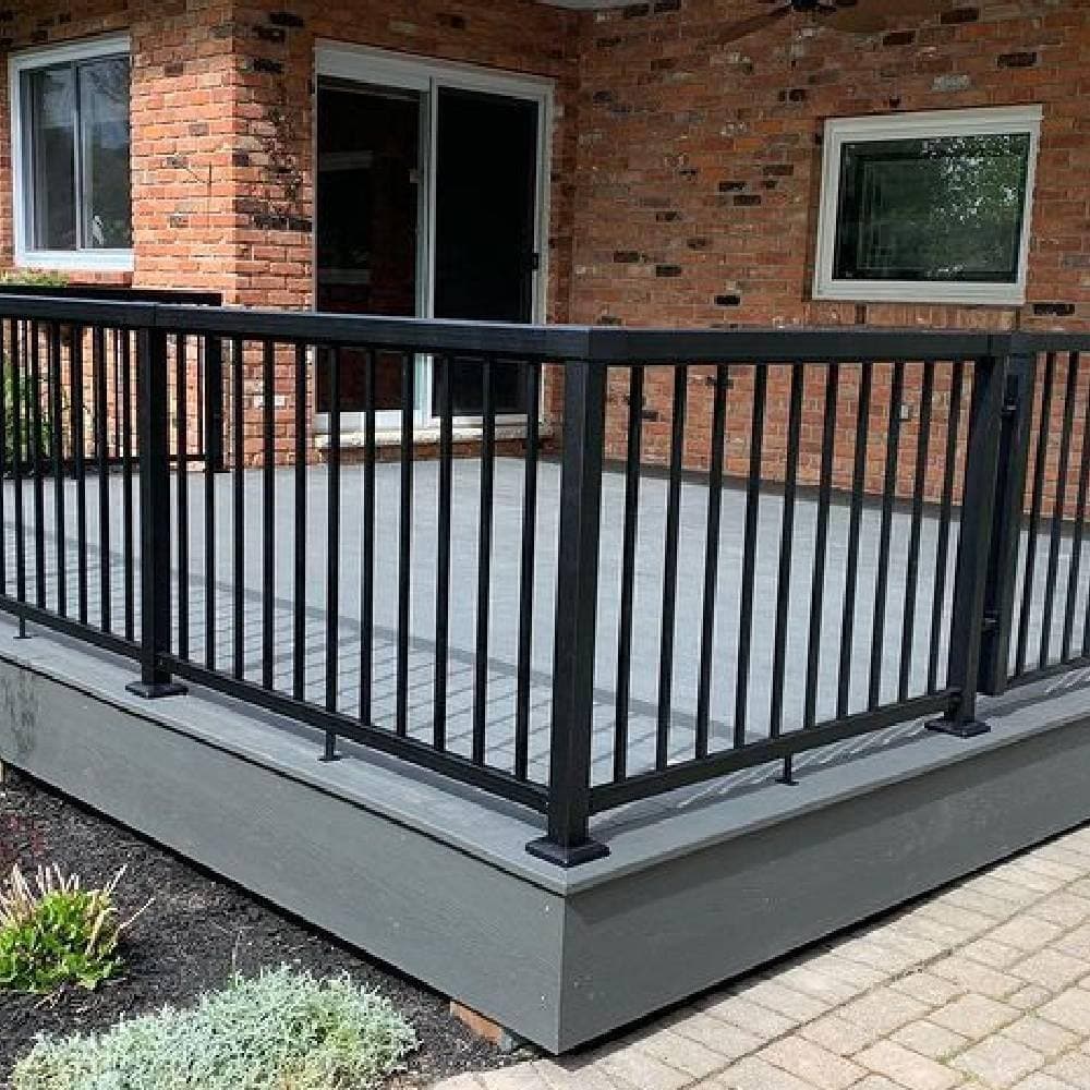 Vista Railing Systems Inc 36 in. H x 2 in. W Black Aluminum Level Rail Mid Post Railing Kit (2)
