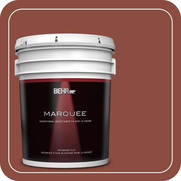 BEHR MARQUEE 5 gal. #QE-14 Spiced Red Flat Exterior Paint & Primer (2)