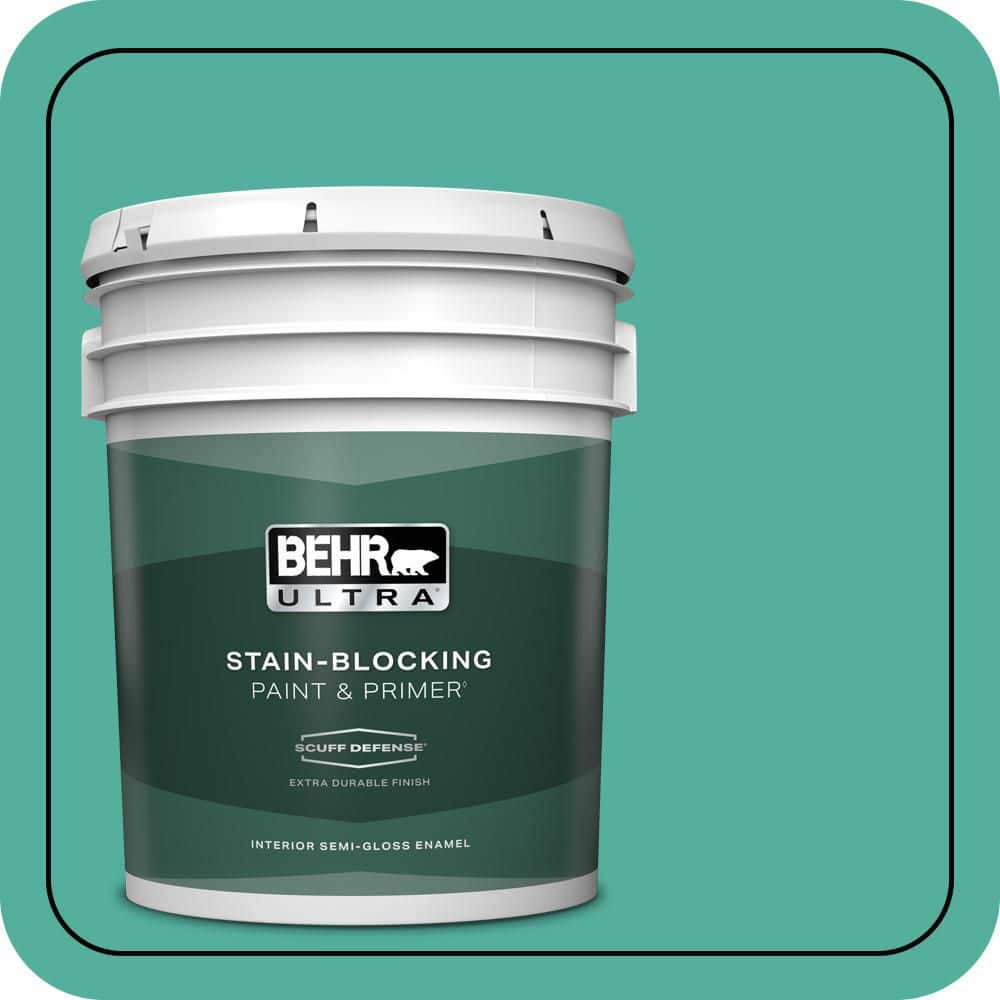 BEHR ULTRA 5 gal. #P440-5 Water Park Extra Durable Semi-Gloss Enamel Interior Paint & Primer
