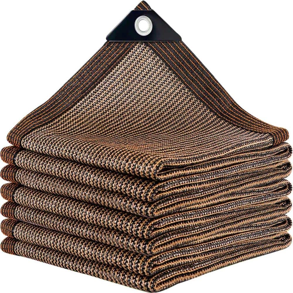 Unbranded 5 x 10 ft Shade Cloth UV-Blocking Privacy Screen Brown and Black 1 Piece