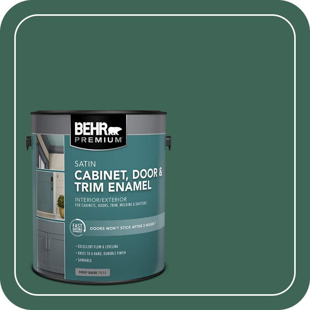 BEHR PREMIUM 1 gal. #480D-7 Isle of Pines Satin Enamel Interior/Exterior Cabinet, Door & Trim Paint