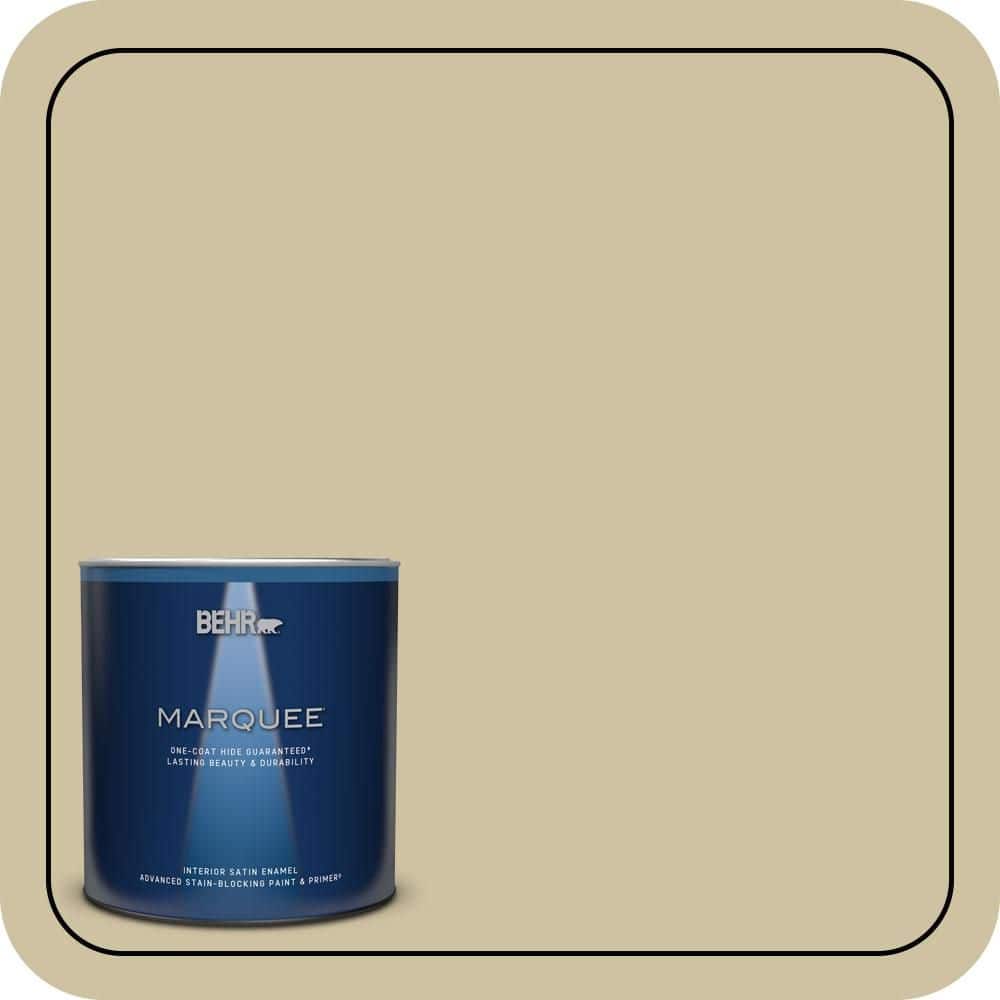 BEHR MARQUEE 1 qt. #S330-3 Seasoned Salt One-Coat Hide Satin Enamel Interior Paint & Primer