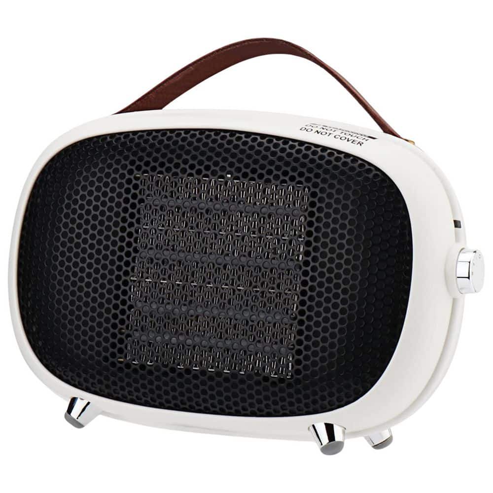 Unbranded 800-Watt White Indoor Electric Ceramic Heater Portable Space Heater with Tip-Over Overheat Protection for Office Bedroom