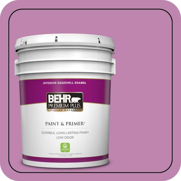 BEHR PREMIUM PLUS 5 gal. #MQ4-60 Joie De Vivre Eggshell Enamel Low Odor Interior Paint & Primer (2)