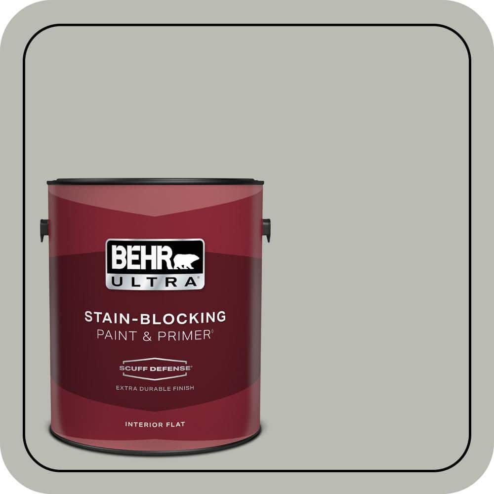 BEHR ULTRA 1 gal. #N380-3 Weathered Moss Extra Durable Flat Interior Paint & Primer
