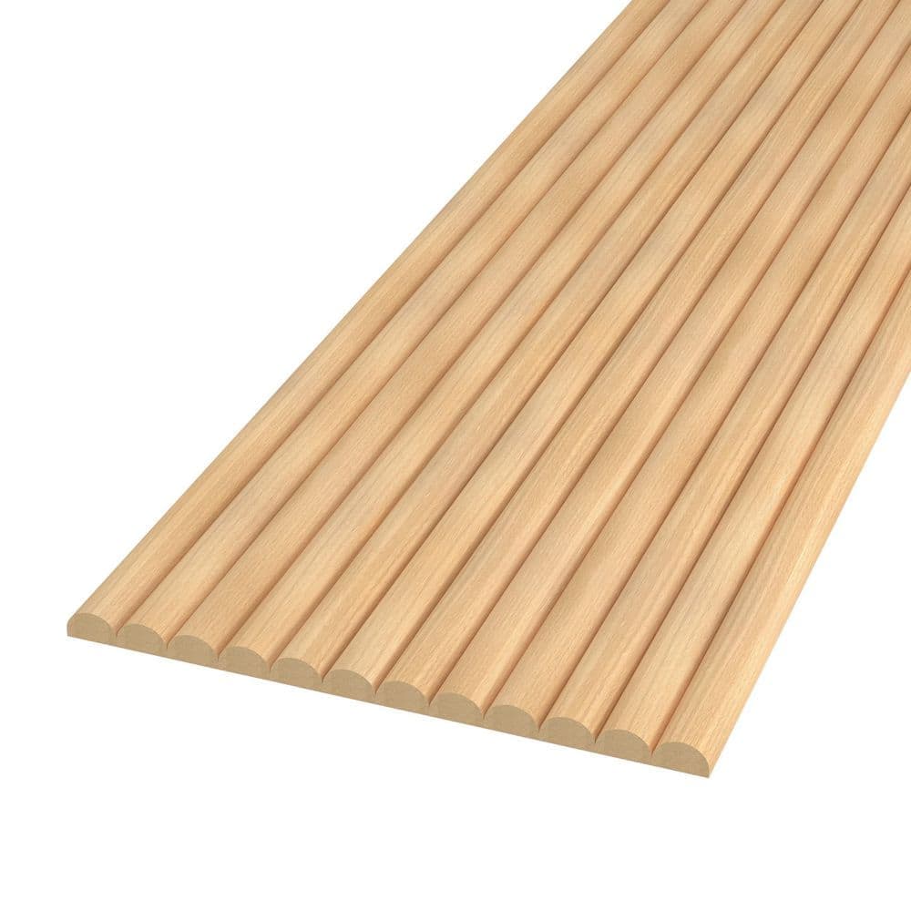 Ejoy 104 in. x 11.8 in. x 0.47 in. Wood Flex Half Circle Multi-Purpose Siding Panel in Light Oak Color (Set of 2 Pieces) (2)