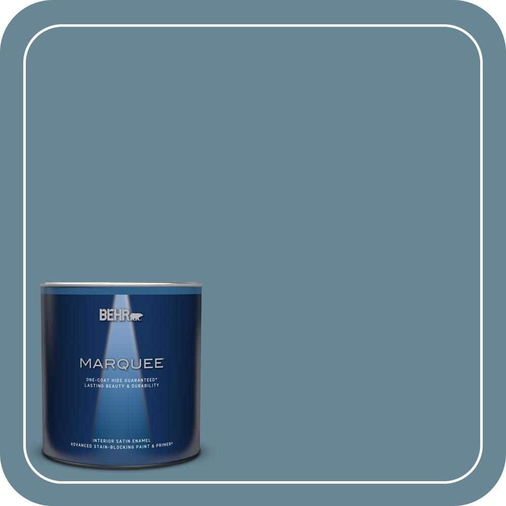 BEHR MARQUEE 1 qt. #MQ5-60 South Pacific One-Coat Hide Satin Enamel Interior Paint & Primer