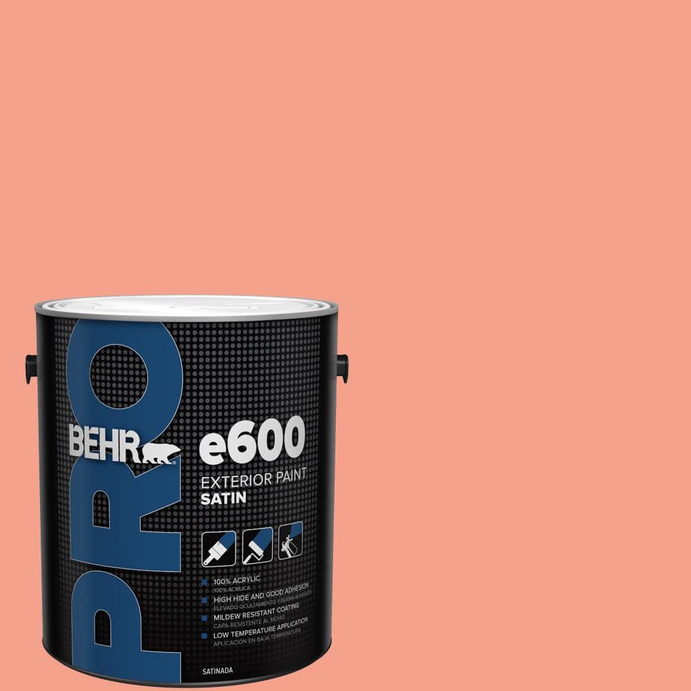 BEHR PRO 1 gal. #HDC-MD-18 Peach Mimosa Satin Exterior Paint