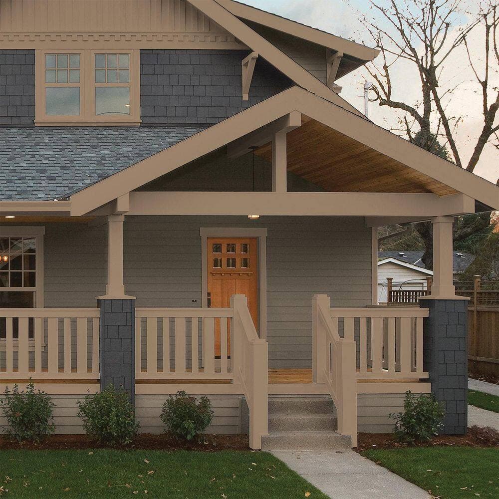 Glidden Premium 1 qt. PPG1077-5 Chocolate Moment Semi-Gloss Exterior Latex Paint (4)