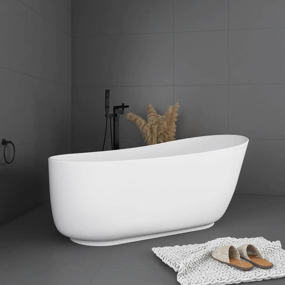 Unbranded 67 in. x 32 in. Soaking Bathtub with Right Drain in Matte White (3)