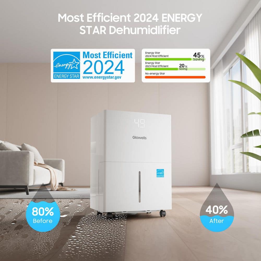ANDTE 82 pt. 5,500 sq. ft. Energy Star Dehumidifier with Bucket for Wetroom, Basement and Garage with Auto Defrost in White (3)